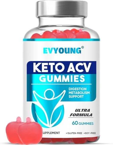 Keto ACV Gu mmies,2000mg Apple Cider Vinegar Gummies,Extra B6 B12 Folate Support,for Women and Men Weight Loss (60 Gummies) Best By 11.2027