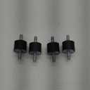 M10 Rubber Studs Shock Absorber Anti-Vibration Isolator Mounts, Rubber Cylindrical Vibration Isolation Mount, for Air Compressors Garage Motor Diesel Engines with Non-Slip Nuts, 4 Pack Double Stud