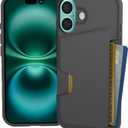 Smartish iPhone 16 Wallet Case - Wallet Slayer Vol. 1 [Slim + Protective] Credit Card Holder - Drop Tested Hidden Flip Card Slot Cover Compatible with Apple iPhone 16 - Black Tie Affair