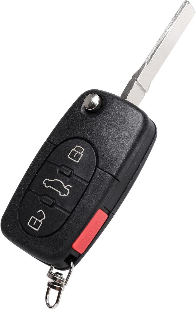 NPAUTO Key Fob Replacement for Audi A4 A6 A8 S4 S6 S8 TT RS6 Cabriolet 1997-2005 - Uncut Keyless Entry Remote Control Car Flip Key Fobs (MYT8Z0837231,4D0837231E, 4D0837231P)