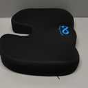 Everlasting Comfort Doctor Recommended Memory Foam Seat Cushion for Office Chairs & Car - Ergonomic Office Desk Accessories - Cushions for Tailbone Pain Relief, Sciatica (Black, Large)