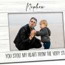 Nephew Gifts Picture Frame 4x6, To My Nephew Gifts from Aunt Wooden Picture Frame, NephewsGifts from Uncle Aunt Auntie, You Stole My Heart Decorative Photo Frames for Table Desk Decor