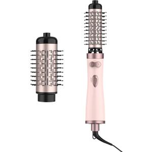 ANWA Rotating Hair Dryer Brush, 4-in-1 Hot Air Styler and Rotating Brush, Rotating Blow Dryer Brush with 2 Detachable Brushes(1.5"& 2"), Pink