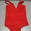 SUUKSESS Women Retro One Piece Swimsuit Metal Tummy Control V Neck Bathing Suit (Medium, 167 Red)