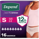 Depend Night Defense Adult Diapers for Women, Small, 16 Count