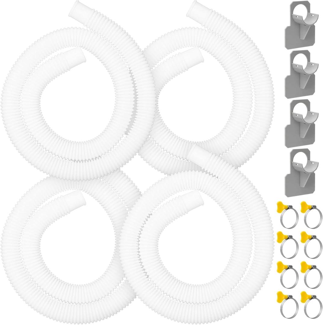 Replacement Hose for Pool Pump 1.25" Diameter Swimming Pool Hose for Above Ground Pools, 59" Long 4 Pack Filter Pump Hose for Pump Models(330 GPH, 530 GPH, 1,000 GPH)