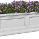Mayne Fairfield 3-Foot Window Box  Self-Watering, Weather-Resistant Planter for Flowers  Durable Design for Outdoor Use, Perfect for Windows (White)