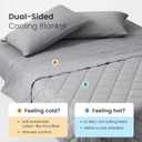 Cozy Bliss Cooling Throw Blanket for Hot Sleepers 50"x70", Q-Max 0.45 Cooling Comfort, Cold Blankets for Night Sweats Sleeping, Ultra-Cool Lightweight Breathable Blanket for Couch Bed, Glacial Grey