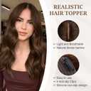 Rich Choices Hair Toppers for Women Real Human Hair 100% Human Remy Toppers NO Bangs for Women with Thinning on Top Clip in Hairpiece 4"x4.7"Lace Base 12 Inch #4 Medium Brown