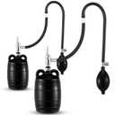 Nuanchu 2 Sets 3 Inch Test Plugs Inflatable Pipe Ball Plugs with Gas Tubes and Inflator Pumps, Black Rubber Pressure Test Balls for Toilet Drain Sewage Pipeline Inspection