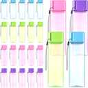 Olgaa 24 Pcs Water Bottle Bulk 16oz Kids Water Bottle Reusable Leak Portable Plastic Sports Drink Water Bottles With Handle Strap for Cycling Camping Hiking Gym Yoga (Light Pink, Purple, Green, Blue)