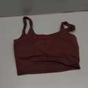 Sunzfly Women Square Neck Sport Bra with Removable Pads, Built-in Bra Crop Tank Top Summer Sleeveless Camisole Workout Yoga (Large, Chocolate)