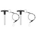 uxcell 2 Pcs T Handle Quick Release Pin, 5/16" x 2"(Dia. x L) 304 Stainless Steel Push-Button Quick Release Pin with Lanyard Cable for Audio Bimini Top Marine Hardware, Silver