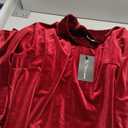 Mizoci Women's Sexy Bodycon Long Sleeve Elegant Velvet Mock Neck Mini Club Party Dress (Wine Red, XL)