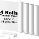 Thermal Printer Paper 8.5''x11'' US Letter Size, 4 Rolls BPA free Quick-Dry Thermal Printer Paper, Advanced Clear Printing, Compatible Most Portable Printers (4 Rolls/100 Sheets