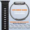 Bandletic Bands Compatible with Apple Watch Ultra 3 Band, Wide Soft Rugged Sport Straps for iWatch Bands 49mm(Ultra3), 46mm(Series 11 10), 45mm(9/8/7), 44mm(SE3/SE2/SE/6/5/4), 42mm(3/2/1),Black/Gray