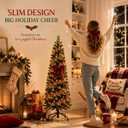 4ft Pre-Lit Slim Artificial Christmas Tree - 100 Warm White LED Lights, 260 Realistic Tips, Foldable Metal Stand - Family & Pet-Friendly, Easy Setup for Holiday Magic