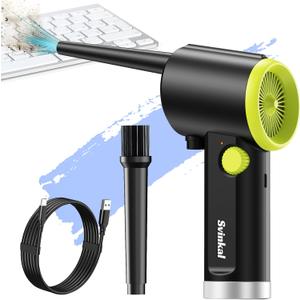 Compressed air Duster Electric, Computer air Blower Gun, air Blower for Computer Keyboard, Cordless air Duster, for Cleaning Camera Toys Greenery Computer Keyboard, etcBrushless Motor