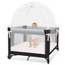 Crib Tent - Crib Net to Keep Baby in, Stop Baby from Climbing Out of Cribs, Pop Up Cribs Tent with Durable Breathable Net Double Zipper Strong Rods Installation Convenience (Small, White)