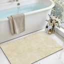 DEXI Bathroom Mat Ultra Thin, 36x24 Non Slip Bath Rug for Shower Floor, Absorbent Quick Dry Marble Bathmats Low Profile, Beige