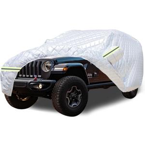 7 Layers Waterproof Heavy Duty Car Covers for Automobiles All Weather Season Anti-Hail UV Protection Snowproof Outdoor 14.6LBS Full Cover Universal Fit SUV 191" to 200"
