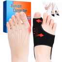 2PCS Bunion Corrector for Women & Men Big Toe Straightener with Splint & Anti Slip Gel Cushion Pads for Bunion Correction Hallux Valgus Pain Relief, Comfortable & Breathable for Day/Night Support, Washable