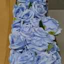 Hotop 40 Pcs Rose Artificial Flowers Bulk with Long Stem,Realistic Silk Fake Roses Bouquet for Home Wedding Centerpieces Party Table Decoration Valentines Gifts(Light Blue)