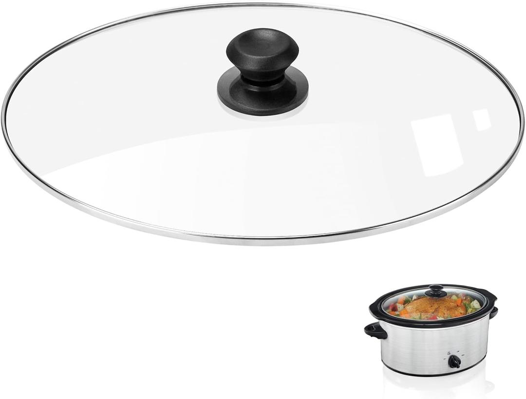 Oval Glass Crock Pot Lid 7 Quart Replacement for Lid Crock Pot Slow Cooker SCV700SS and for Hamilton Beach Slow Cooker Lids Replacement Oval 7 Quart 33474G, SCV700, SCV700SS, SCV700-KC
