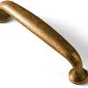Goo-Ki 6 Pack Antique Brass Cabinet Handles, 5.04"(128mm) c-c Antique Bronze Drawer Pulls, Zinc Alloy Solid Retro Brass Bar Pull Furniture Hardware for Kitchen Dresser Wardrobe Cupboard