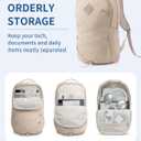 WANDF 15.6-Inch Laptop Backpack for Women, Travel Backpack Water-Resistant Lightweight College Backpack for Work Casual Business Weekender (Khaki)