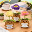 3 Pcs Inspirational Gifts, Positive Corn Poppy Flower Handmade Crochet Doll, Appreciation Positive Gifts for Women, Friend Sister, Coworker Employee Birthday Cheer Up Presents