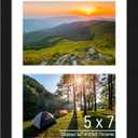 Lacopgr 5x7 Double Picture Frame Collage 2 Openings, Black Wood Frame | Holds 2 5x7 Photos or 8.5x11 Picture, Multi Photo Collage Frame Wall/ Table Decor Wooden, Horizontal & Vertical, White Mat