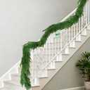Extra Full 15FT Christmas Norfolk Pine Garland, Greenery Real Touch Decorations for Mantle Table Staircase Fireplace Mantel Porch Banister Holiday Home Winter Faux Xmas Indoor Outdoor Decor