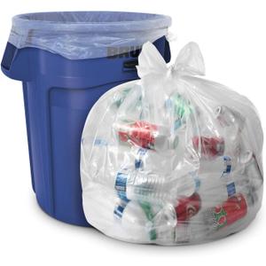 Aluf Plastics 33 Gallon Clear Trash Bags - 33" x 39" - 1.5 MIL (eq) - CSR Series - Heavy Duty Industrial Liners Clear Garbage Bags for Recycling, Contractors, Storage, Outdoor, 1 Count (Pack of 100)