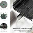SNTD Large Dish Drying Rack - Expandable (19.3" to 29.4") Dish Rack for Kitchen Counter, Stainless Steel Dish Drainer with Utensil Holder, Pan Holder & Pot Lid Holder (Black) 12.7"D x 29.4"W x 7.9"H