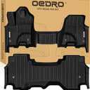OEDRO Floor Mats Fit for 2025 2026 RAM 1500 Quad Cab Bench Seat (w/o Rear Under-Seat Storage), TPE Custom Fit All Weather Anti-Slip Floor Liners for 2025 RAM 1500 Accessories, 1st and 2nd Row, Black
