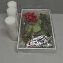 Hanobe Rectangular Long Narrow Tray: White Decorative Rectangular Candle Holder Centerpiece Tray Decor Serving Tray No Handle for Dining Table Coffee Bar Living Room Home Decor