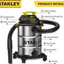 STANLEY Wet Dry Vacuum 8 Gallon 4 HP Peak Shop Vacuum with Attachment,SL18117