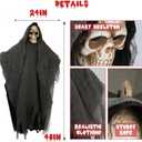 Halloween Decorations 48'' Skeleton Reaper,Hanging Scary of Death Ghost Flying with Flowing Robe,Halloween Haunted House Yard Outdoor Indoor Decor