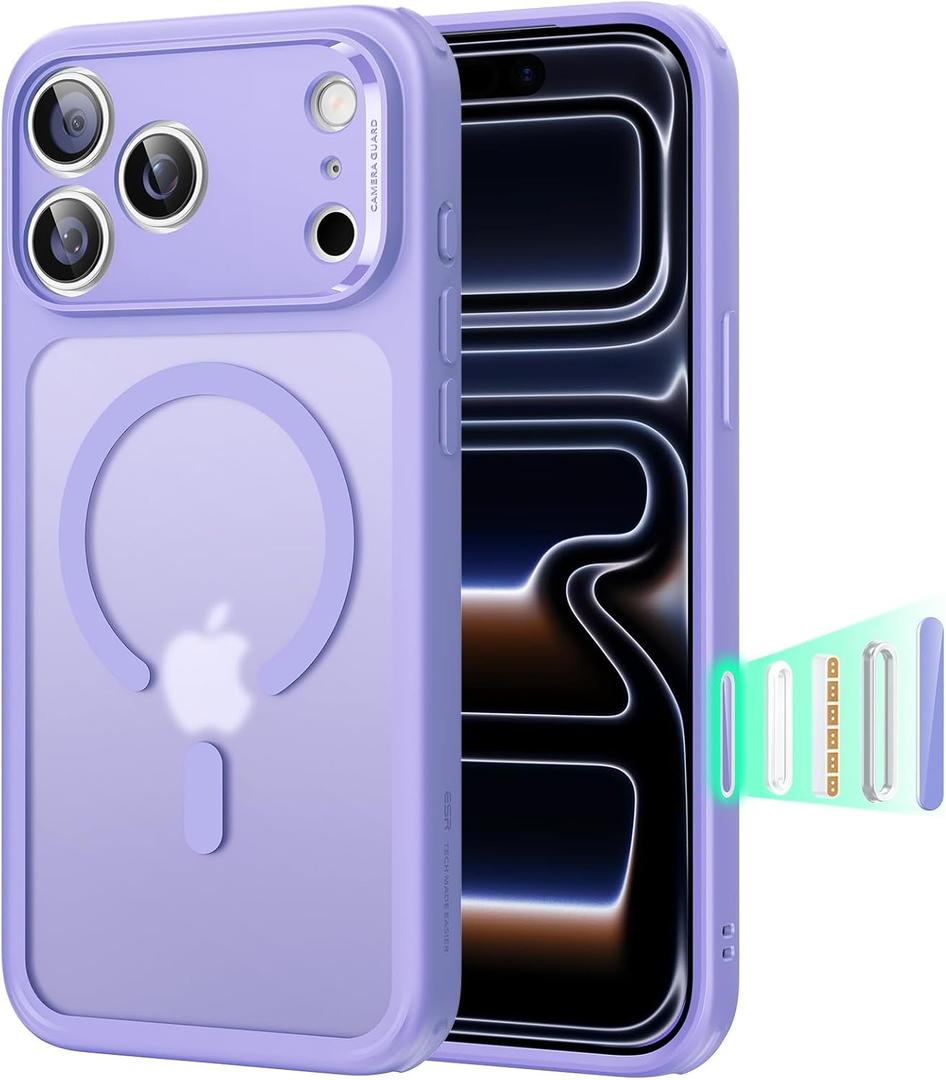 ESR for iPhone 17 Pro Max Case, Camera Control, Compatible with MagSafe, Shockproof Military-Grade Protection, Magnetic Phone Case for iPhone 17 Pro Max, Classic Hybrid Case, Frosted Purple