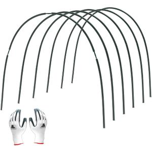 Gardzen Garden Hoops for Raised Beds Greenhouse Hoops, DIY Kit for Row Cover Garden Netting, All Season Plant Protection, 24 Pcs (5.7 ft x 6pcs)