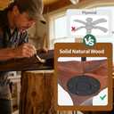 60 Inch Ceiling Fan with Light and Remote, Wood Outdoor Ceiling Fan with Light for Patios Gazebo Living Room Bedroom Modern 3 Blade High CFM Wet Rated Indoor Exterior Fan (Walnut)