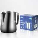 Milk Frothing Pitcher 20 oz (600ml) 304 Stainless Steel w/Latte Art Pen & Scale, Barista-Grade Espresso Steaming Jug for Cappuccino, Latte, Home & Commercial Use (Sliver)