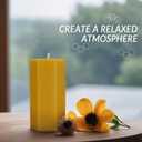 Natural Beeswax Pillar Candles 2x3Inch,Hand Poured Pure Beeswax Candles- Hexagon,Unscented Candle for Home Deco, Birthday Gift(Pack of 2) (Yellow)