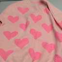 Heart Sweater for Women Valentines Cute Print Crewneck Long Sleeve Oversized Love Sweaters Knit Pullover Tops (X-Large, Dark Pink)