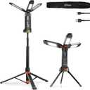 gogonova 2026 Rechargeable Work Light with Stand, 4 in 1 Cordless Camping Light, 700/1200/2200 Lumens, 4000/6500K Dimmable LED Work Lamp with Detachable TripodGrey, Size: 57 inches