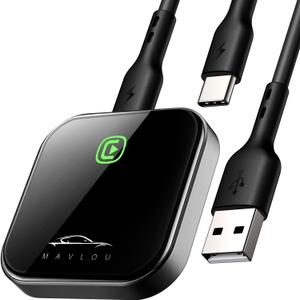 Carplay Wireless Adapter for Apple, 2024 Upgrade Stable Fast Connection for Converts Wired to Wireless Dongle, Plug & Play Carplay for Cars from 2017+ & for iPhone iOS 10+