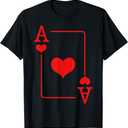 Ace of Hearts Costume Cards Deck Halloween T-shirt. M Size