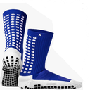 Lux Dual Grip Socks - Soccer Grip Socks for Men and Women. GripArray Performance & Comfort (Large, Blue)