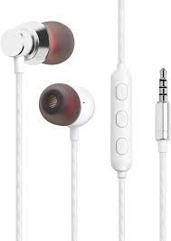 ionX in Ear Wired Earbuds, Wired Headphones with Microphone, 3.5mm Corded Earphones with in Line Volume Controller, White
